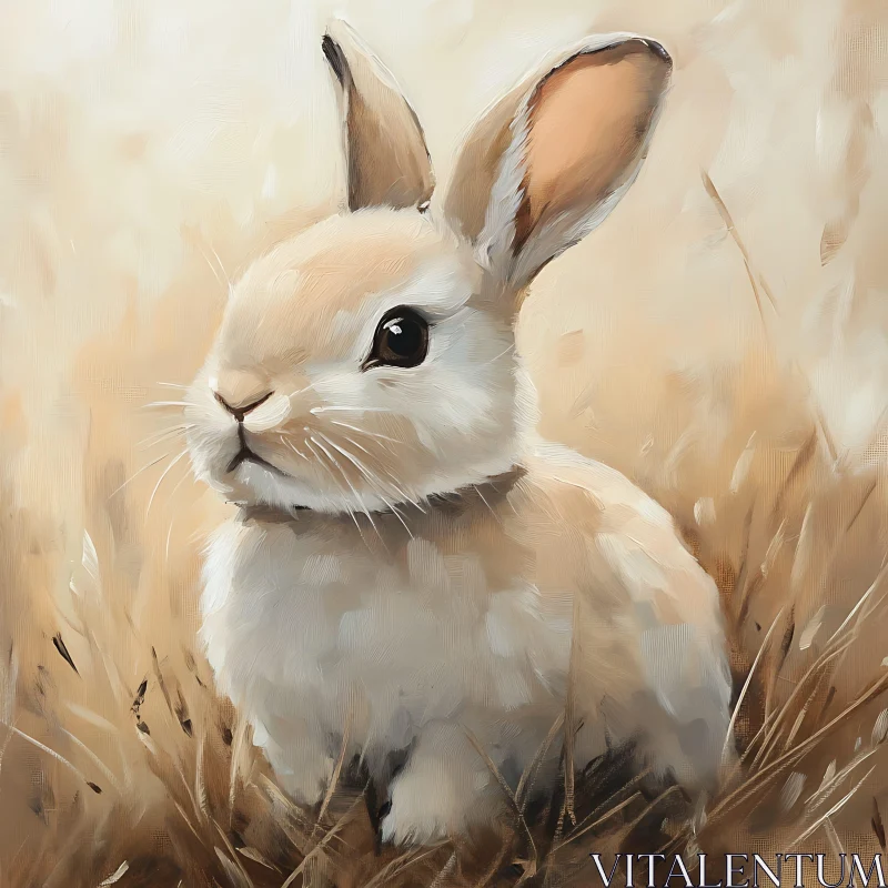 Rabbit in Grass Art AI Image