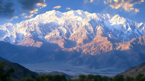 Mountain Range Landscape with Snow