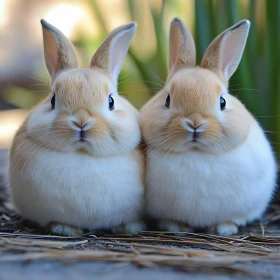 Two Creamy Bunnies Together