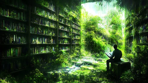 Lush Library: Where Books Meet Nature