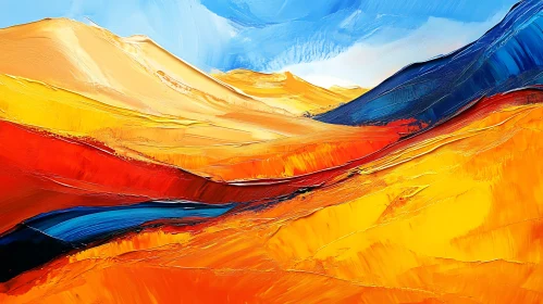 Colorful Abstract Mountain Valley Art