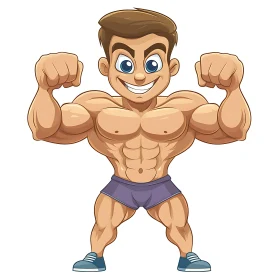 Muscular Cartoon Character Illustration