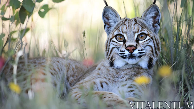 Wildcat in the Grass AI Image