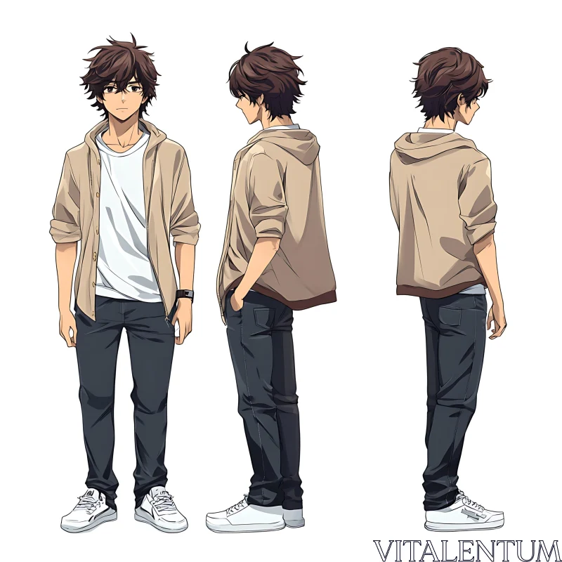 Anime Male Character Full View AI Image