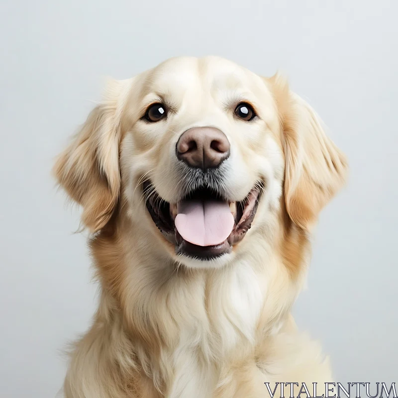 Joyful Golden Retriever Close-up AI Image