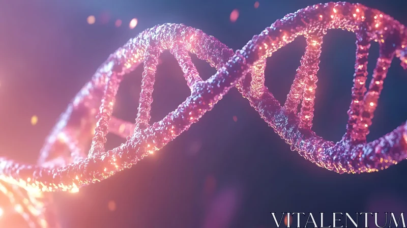 Detailed DNA Molecule Rendering AI Image