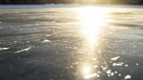 Sunlit Frosty Ice Texture