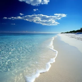 Coastal Serenity: Blue Ocean and White Sand