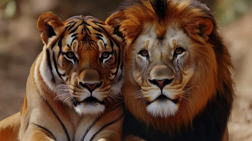 Majestic Lion and Tiger Portrait