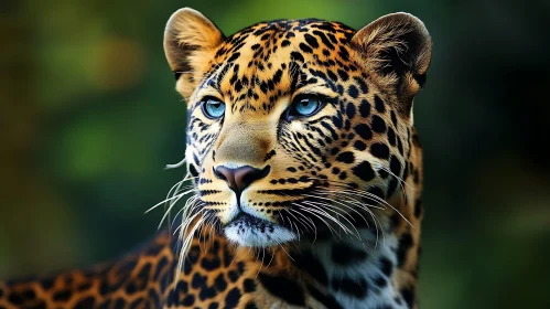 Majestic Leopard Close-Up with Intense Gaze