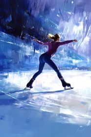 Graceful Figure Skater Captured in Motion AI Generated Picture