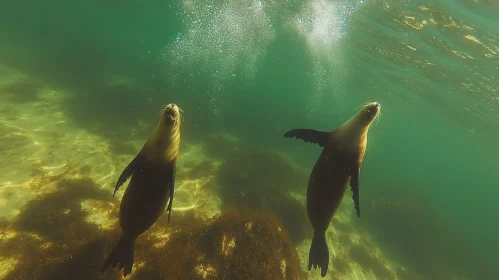 Underwater Ballet of Sea Lions