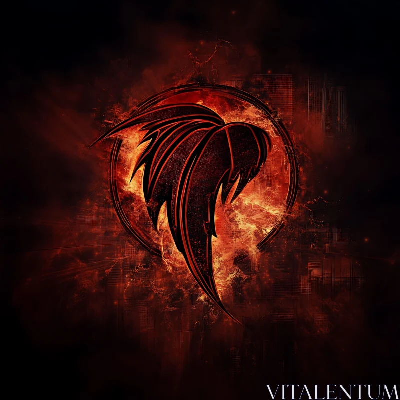 AI ART Inferno Abstract Wing Emblem