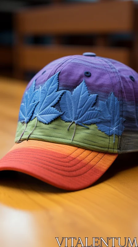 Colorful Maple Leaf Hat with Hyper-Realistic Details AI Image