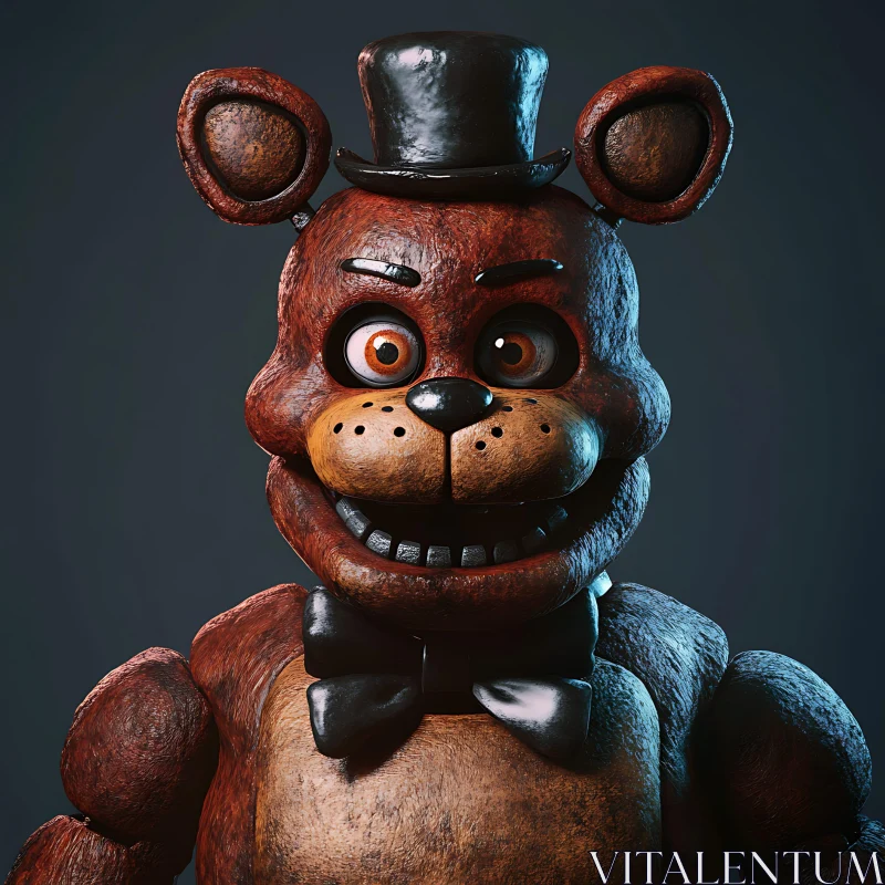 Creepy Animatronic Bear Portrait AI Image