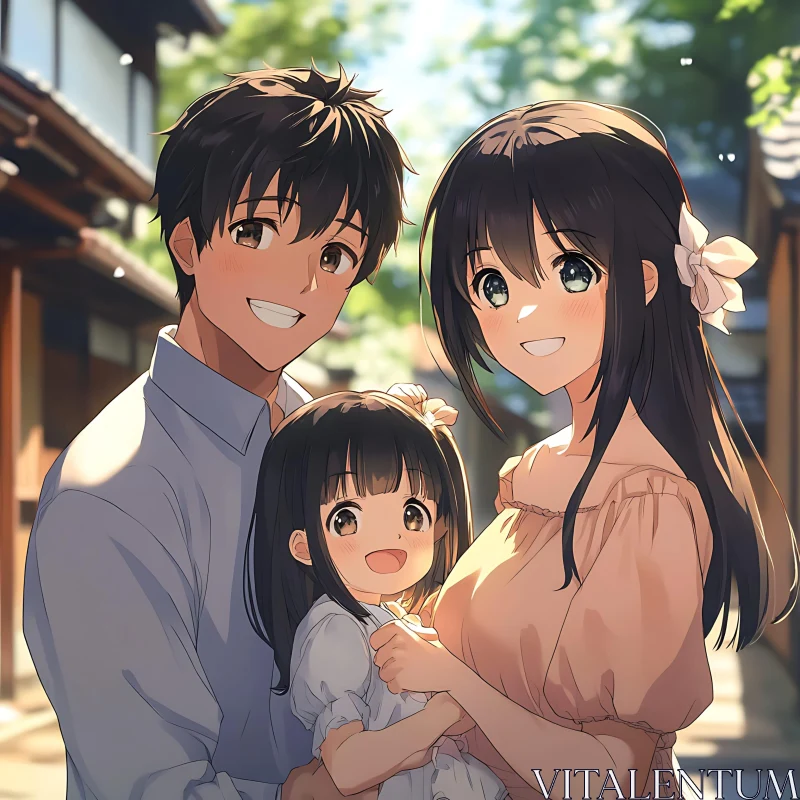 AI ART Warm Family Moment in Anime Art