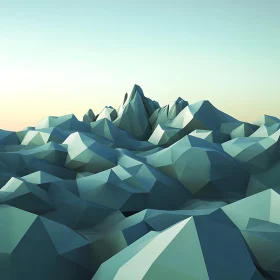 Minimalist Low Poly Mountain Landscape