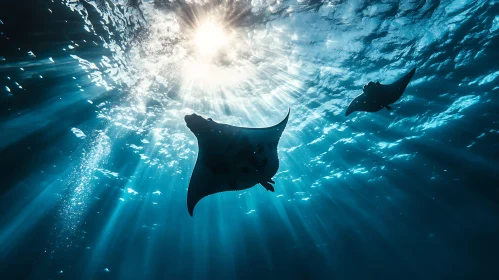 Underwater Manta Ray Ballet