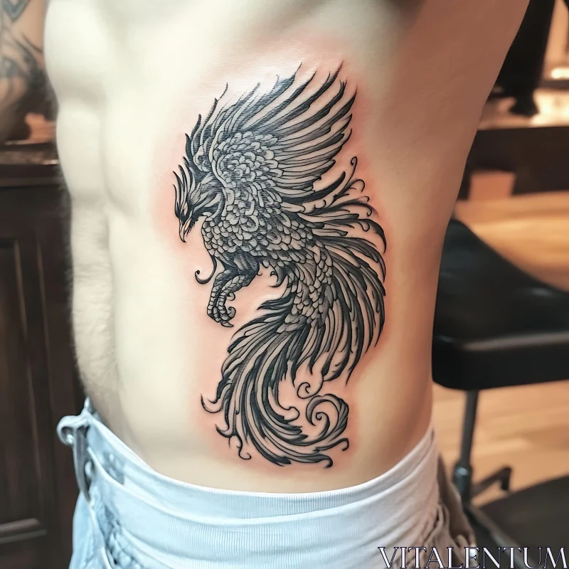 AI ART Rising Phoenix Tattoo Art