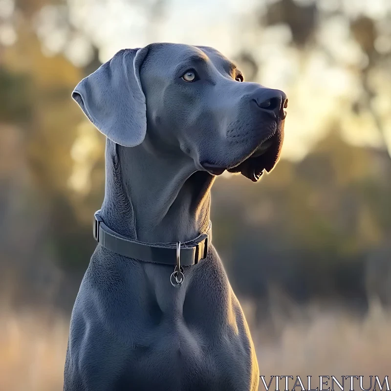 Great Dane Dog in Sunset AI Image