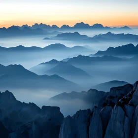 Ethereal Mountain Landscape with Soft Light