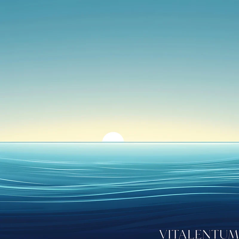 Peaceful Sunrise Over the Sea AI Image