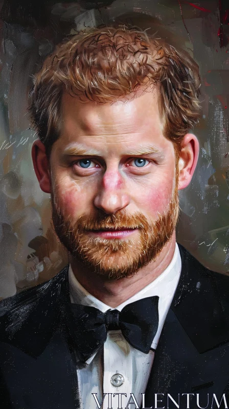 AI ART Prince Harry Detailed Tuxedo Portrait