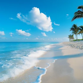 Seaside Paradise: Palm Trees and Turquoise Water