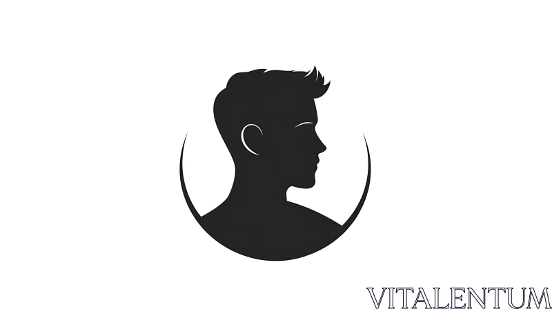 AI ART Profile of Man Head Silhouette Art