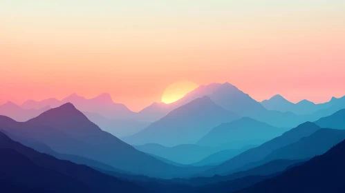 Mountain Range at Sunrise