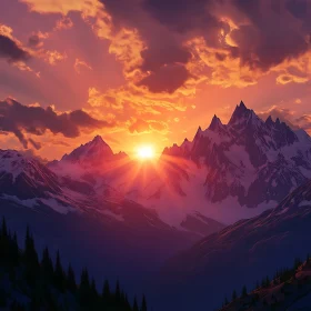 Mountains at Sunset