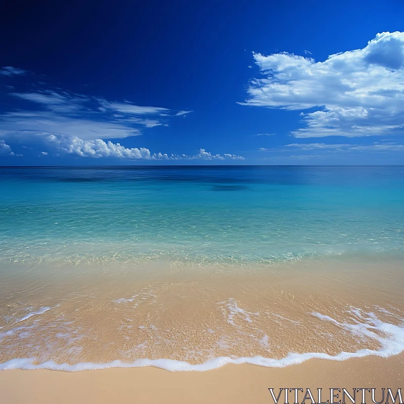 AI ART Peaceful Seascape with Blue Sky