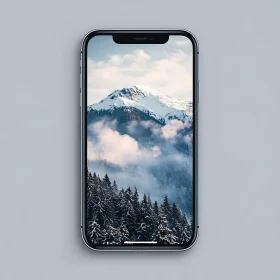 Snowy Mountain Forest on Mobile Device