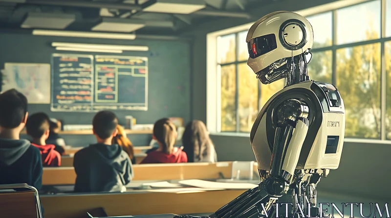 AI Robot Teaching in School AI Image