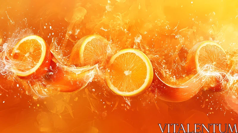 Citrus Burst: Orange Slices in Motion AI Image