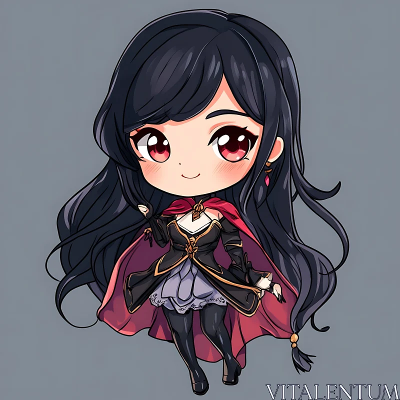 Cute Chibi Anime Character Illustration AI Image