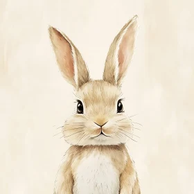 Sweet Bunny Face Watercolor Illustration