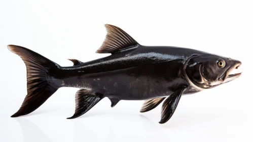 Black Fish on White Background - A Study in Precision and Minimalism