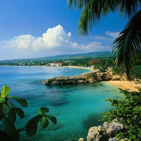 Coastal Paradise: A Beach Scene with Turquoise Sea