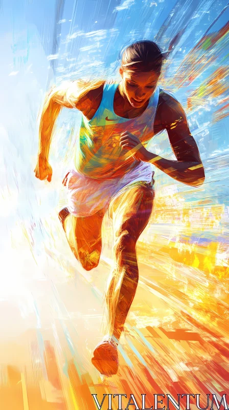 AI ART Epitome of Speed: A Runner's Fierce Determination