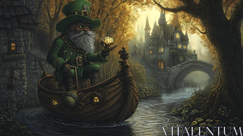 Enchanted Voyage of the Irish Leprechaun AI Image