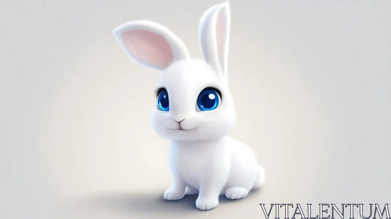 Charming White Rabbit Portrait