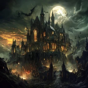 Moonlit Gothic Castle