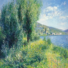 Peaceful Lakeside Impressionist Landscape Art