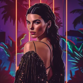 Digital Artwork of Kendall Jenner