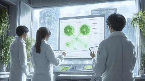 Scientists Analyzing Data in Modern Laboratory