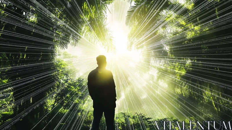 AI ART Forest Illumination Silhouette