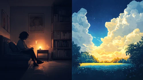 Cozy Interior vs. Tranquil Nature