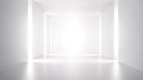 Bright White Hallway Perspective