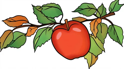 Apple Tree Branch with Fruit
